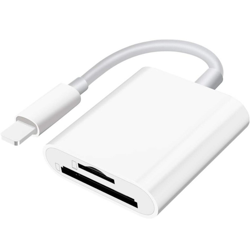 2 in 1 8-PIN to USB 2.0 OTG Adapter for iPhone Connect USB Flash Drive, Camera