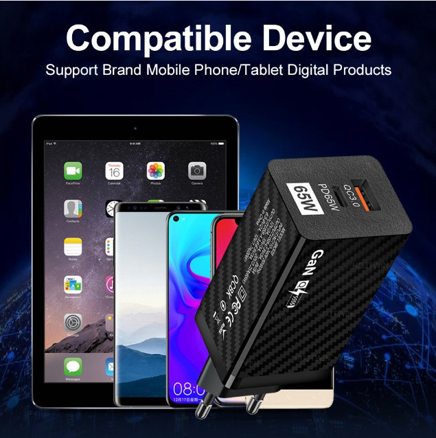 2X 65W GaN USB C Fast Charger PD Type C Power Adapter For iPhone Samsung MacBook gallery