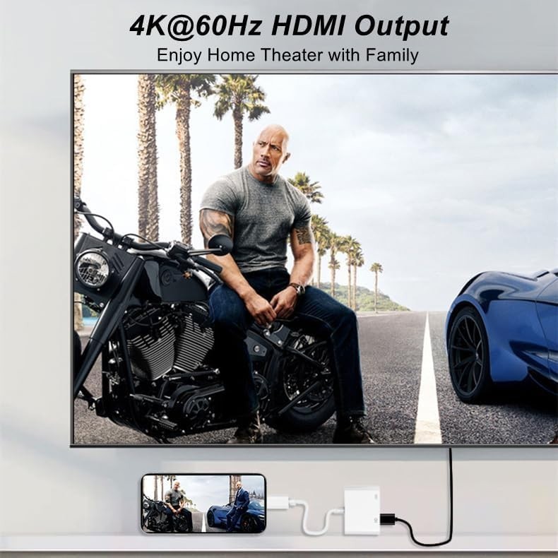 USB C toHDMI Adapter for iPhone 15/16to TV,Type-C to HDMI Adapter with PD, &4K@6 gallery