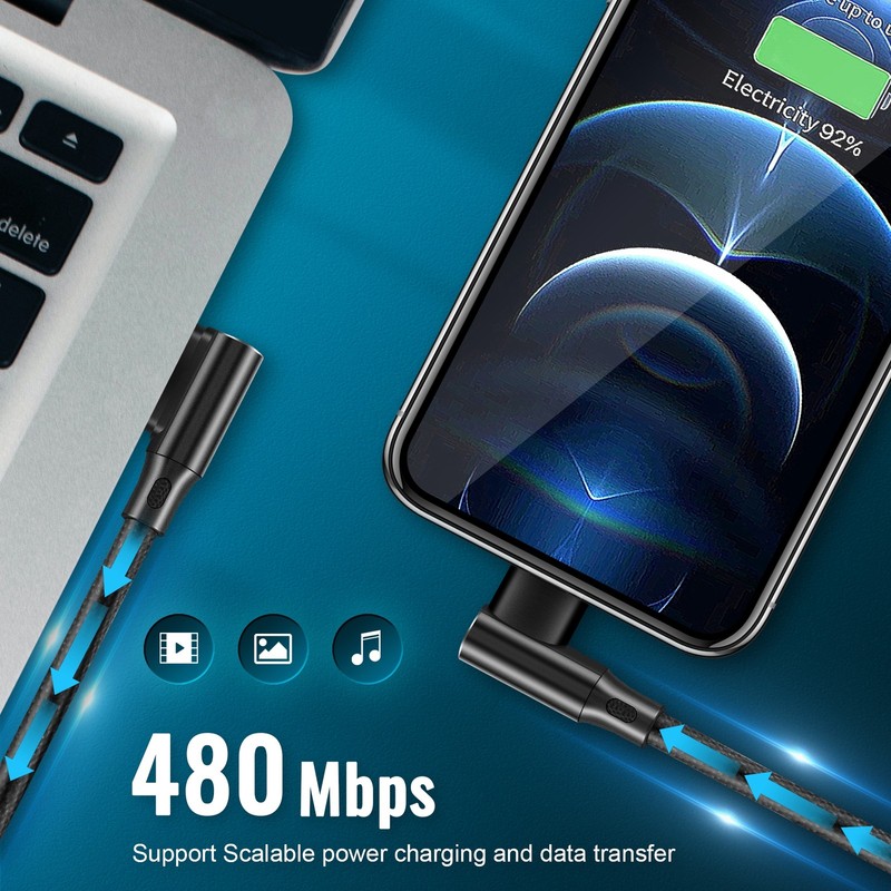 Usb-C 3.1 Type-C To Left Right Angled 90 Degree Usb 2.0 Data Cable with1257 gallery