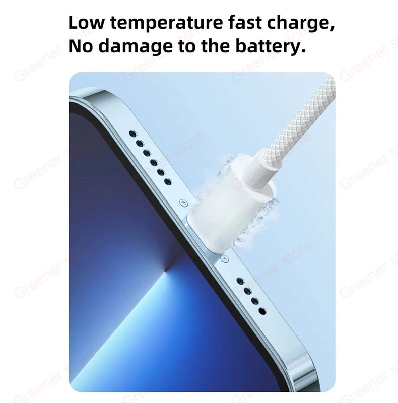 60W Dual Type-C Charger USB-C to USB-C Cable 3A Data Sync Fast Charging 1M 2M gallery