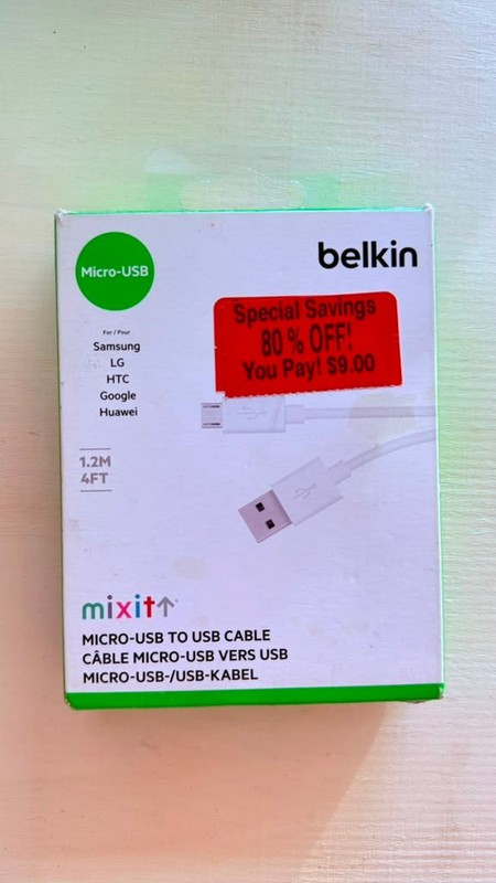 Belkin Mixit Micro-USB to USB Cable 4 ft White Charge & Sync Cable for Samsung L