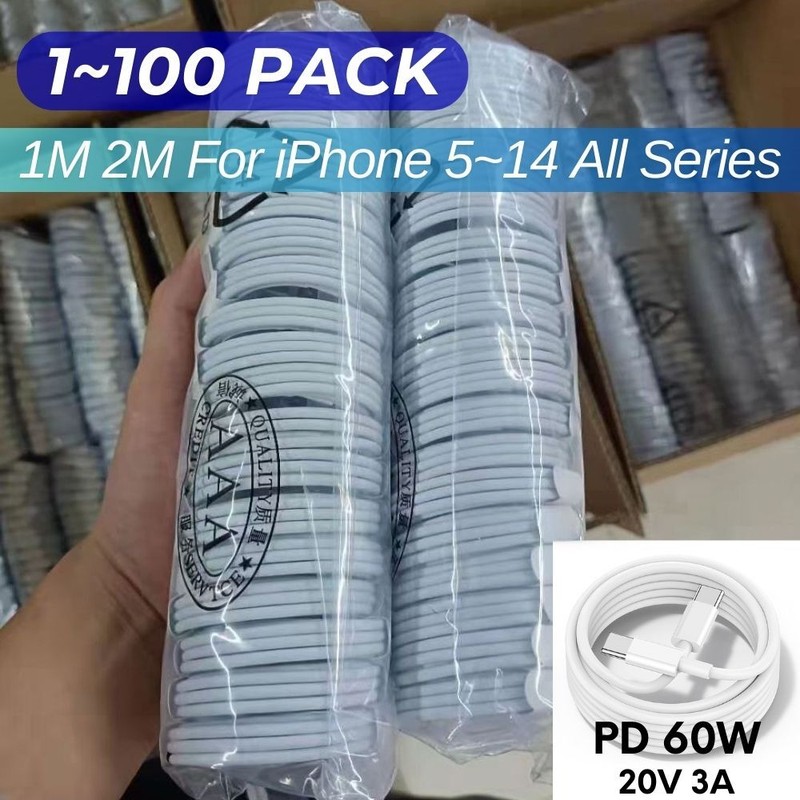 PD 60W Dual USB-C Cable Fast Charging Cord For iPhone 15 16 17 Air/Samsung Lot