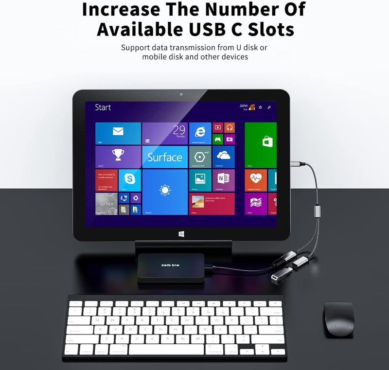 Versatile Dual USB C Splitter Adapter for Seamless Device Connectivity gallery