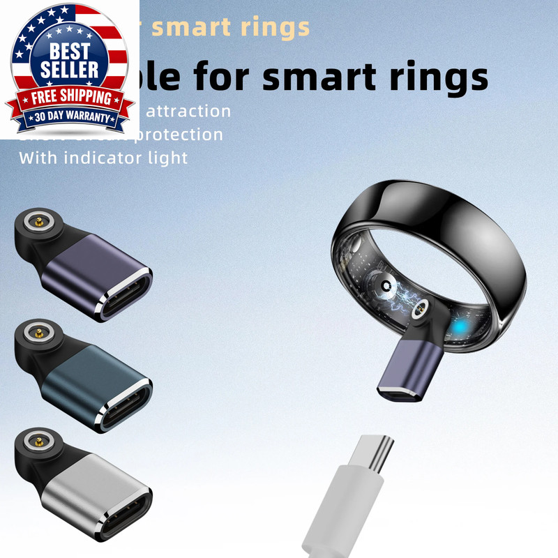 Type-C to Smart Ring Charging Adapter with a round Connector and Magnetic Functi gallery