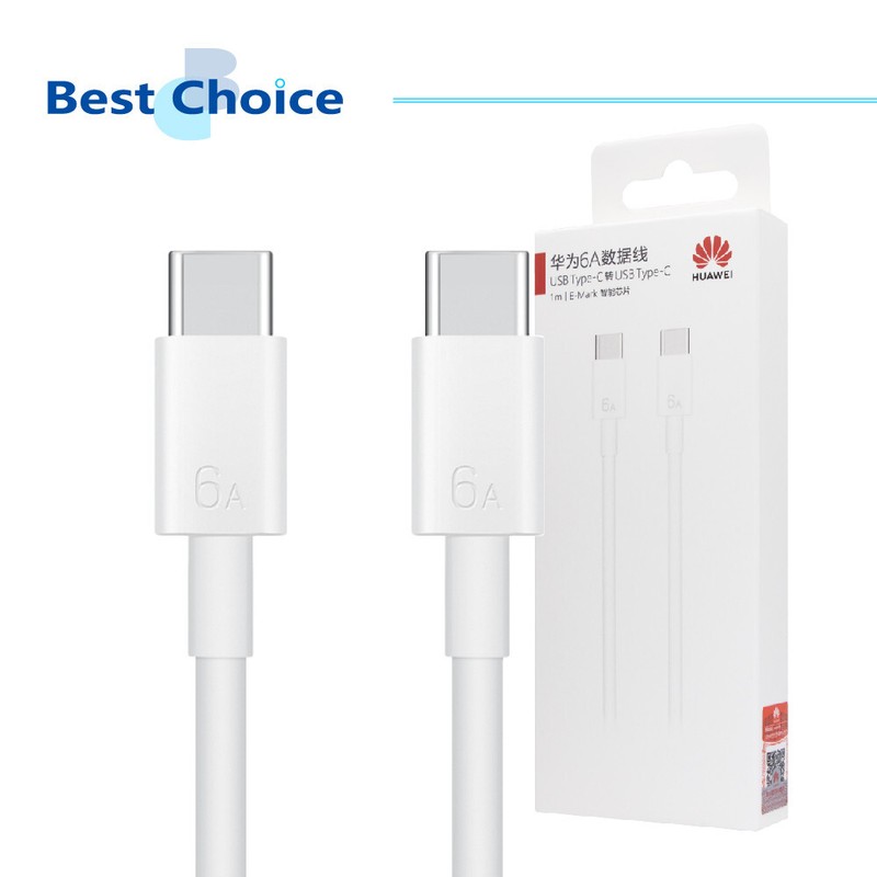 Original Huawei Official 6A Type-C to Type-C Charging Cable 1m (CC801) – White