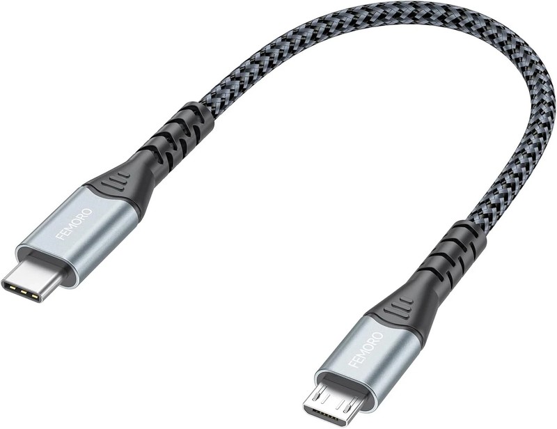 USB C to Micro USB Cable 6 Inch Short, 480Mbps Data Transfer & 12W Charging USB-
