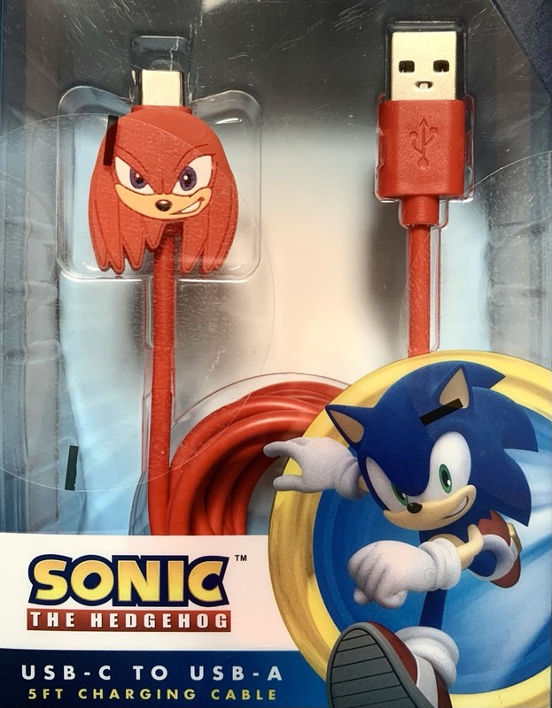 NEW Sonic The Hedgehog KNUCKLES USB-A to USB-C 5ft Charging Cable gallery