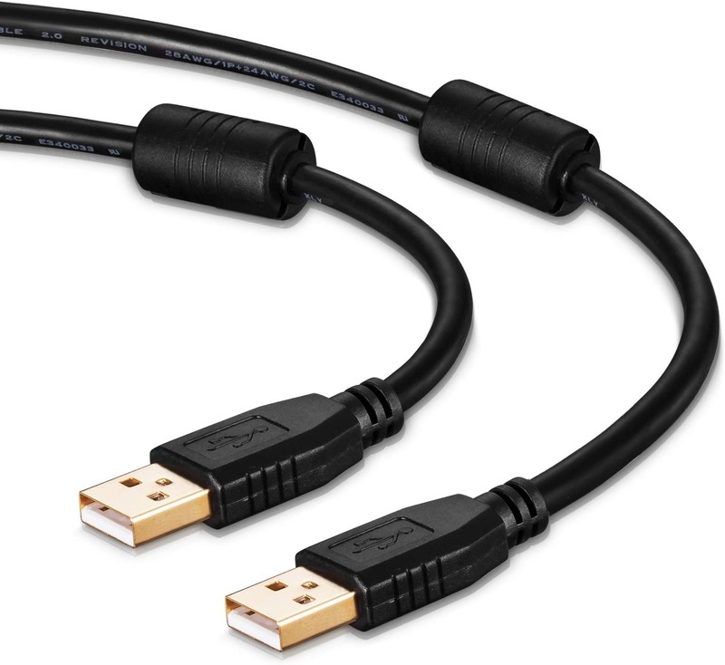 Tan QY USB A to A Male Cable 30Ft, Double End USB Cord with Gold-Plated Conne... gallery
