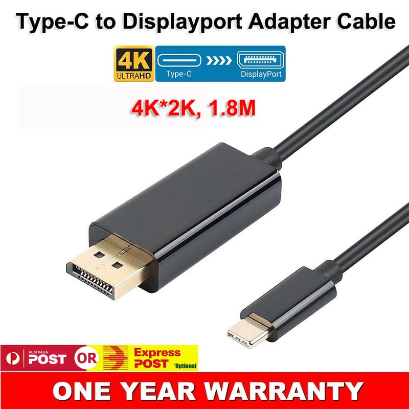 USB Type C to DisplayPort Adapter Cable 1.8M UltraHD For Samsung S26 + Ultra s24