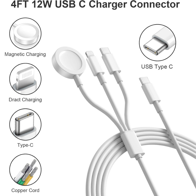 For iPhone Apple Watch 9 8 7 SE USB C Magnetic Charger 20W Type C Power Adapter gallery