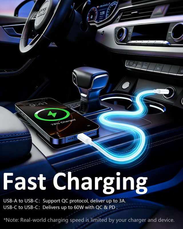 3ft Cable [2-Pack], 60W USB to USB Cable 3feet, 1m -Fast Charging Cord for Ap... gallery