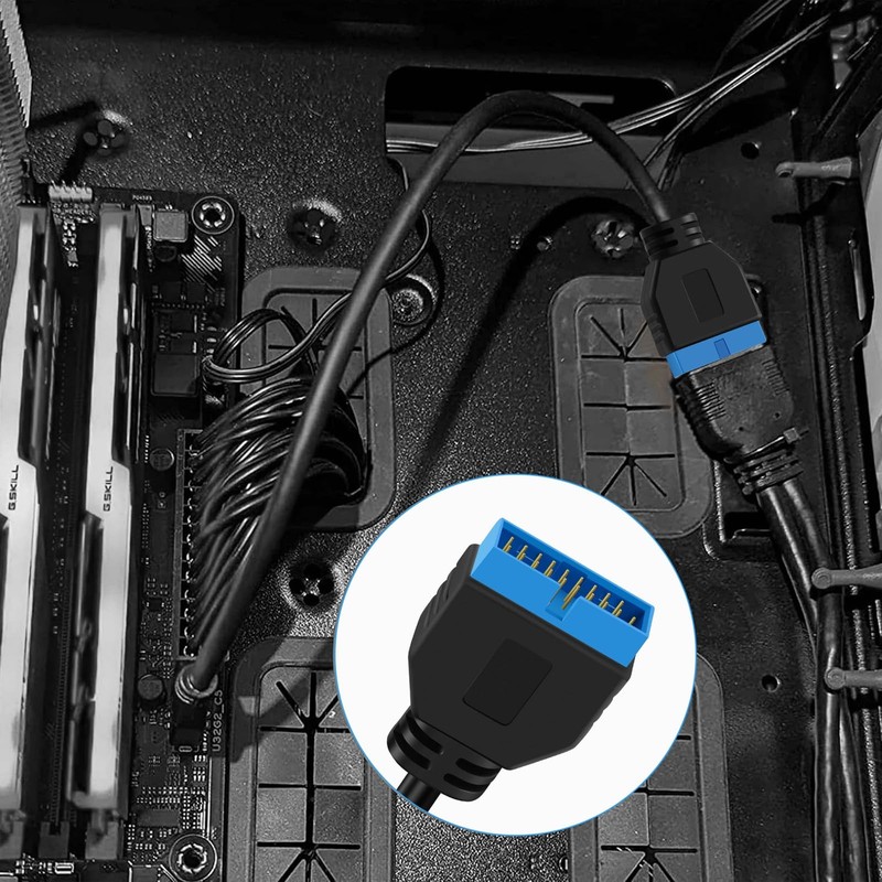 USB 3.0 19/20Pin Male to USB 3.1 Type-E Header Male Extension Cable Adapter f... gallery