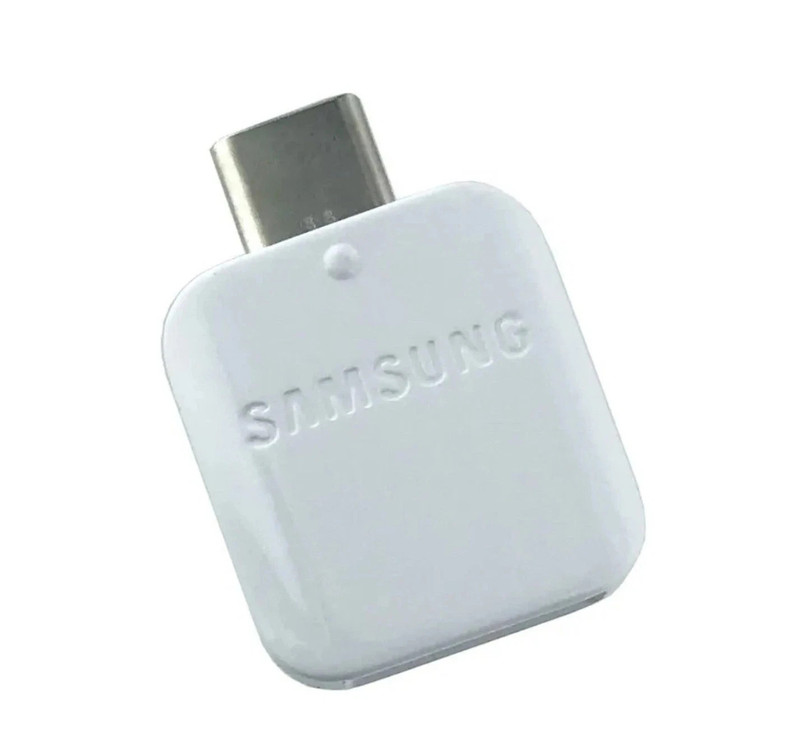Genuine Samsung USB-C to USB-A OTG Adapter Connector GH96-12489A White