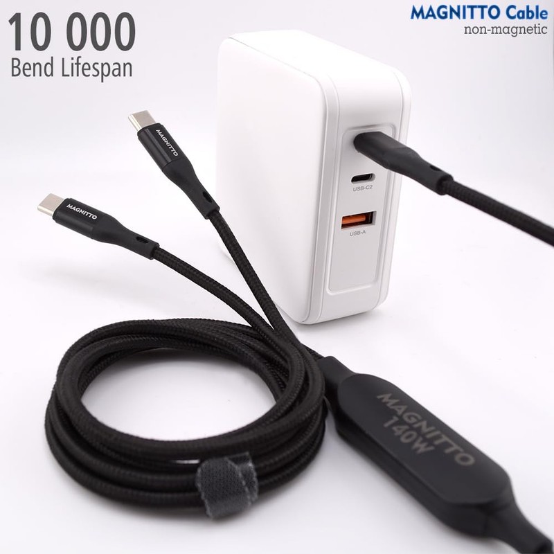 2-in-1 USB to USB Cable 140W, 7.5FT Long Dual USB-Splitter Charging Cord, Bra... gallery