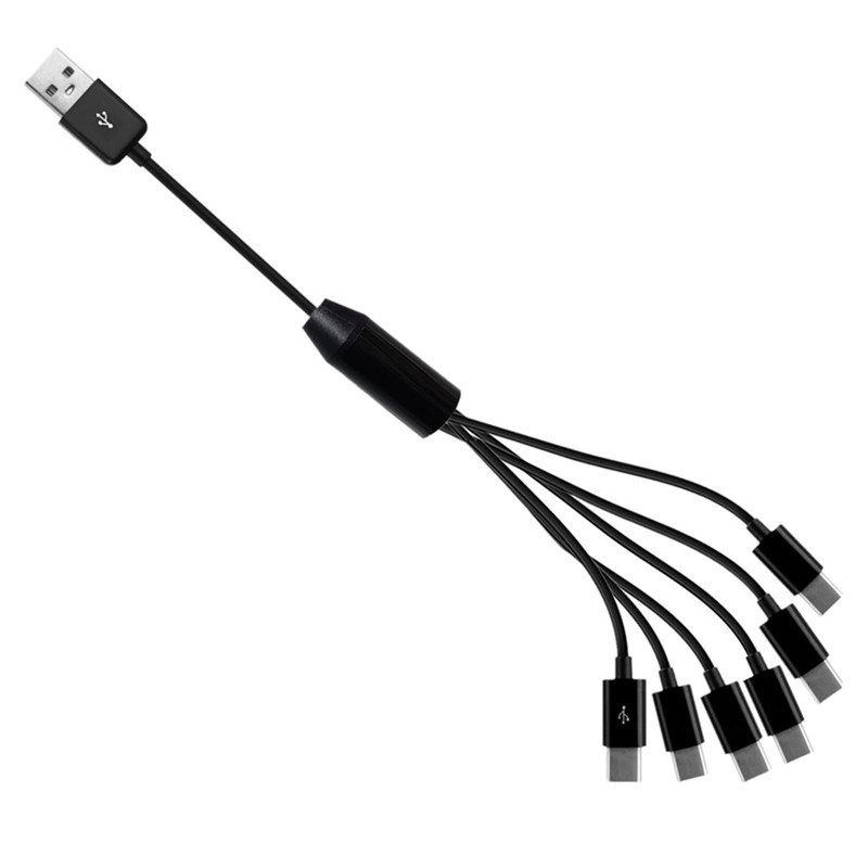 USB A 2.0 To 6 USB Type C 3.1 Splitter Data Charging Charger Cable Wire Cord gallery