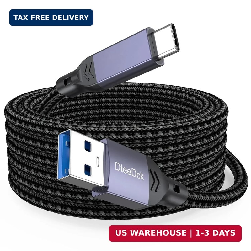 20 Ft USB C Cable Long, 5Gbps Data Transfer & 2.4A Fast Charging USB A to Type C