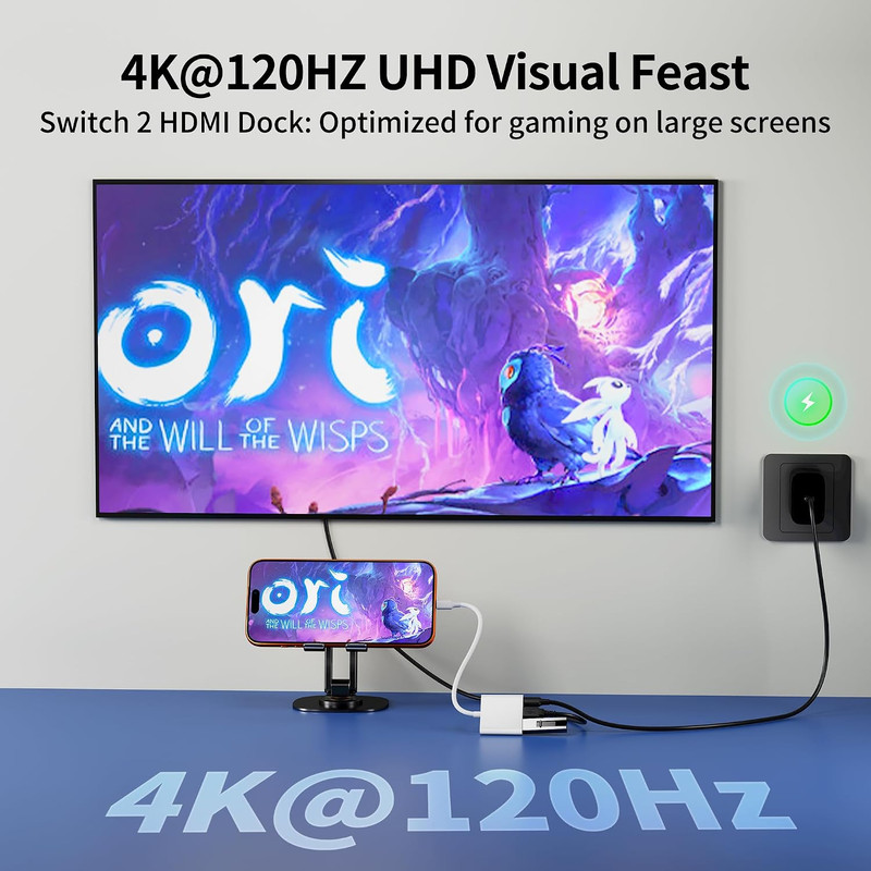 USB C to HDMI Adapter for Iphone 17 16 15, 4K@60Hz~120Hz Iphone to TV Adapter US gallery