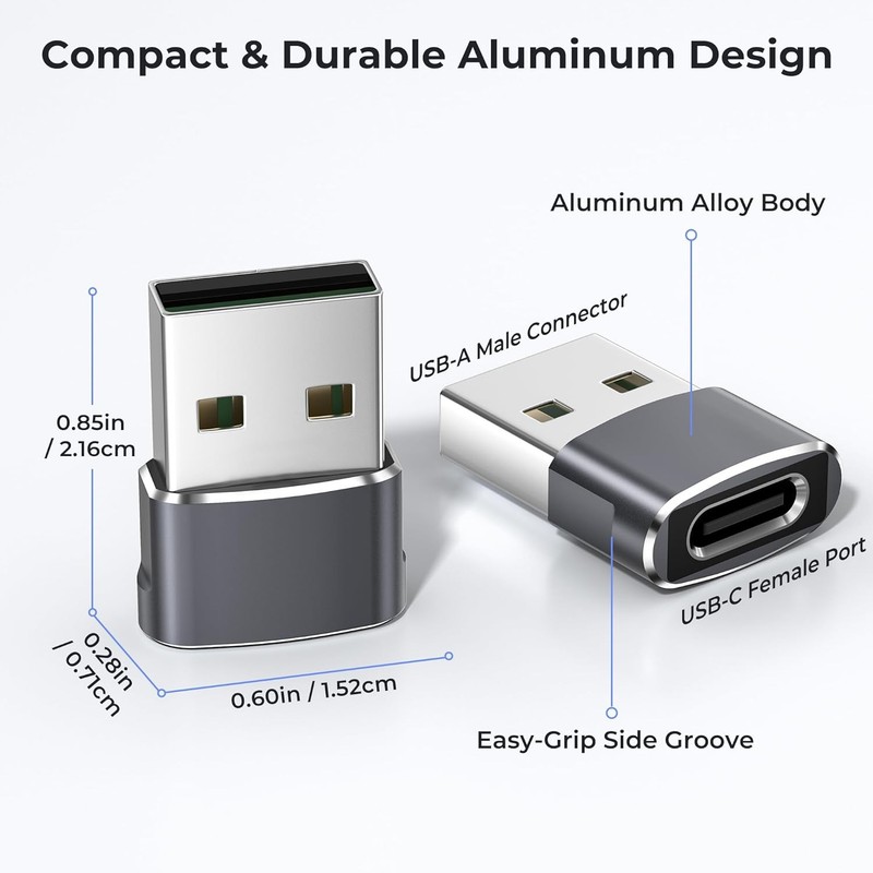 2pcs/4pcs USB A to USB C Adapter Type C Converter For Samsung / iPhone 17 16 15 gallery
