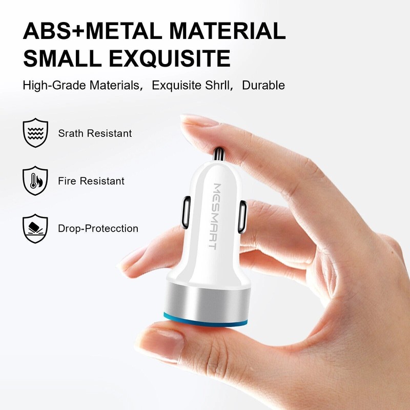 For iPhone Samsung S25 S24 S23 S22 Plus 18W Dual USB Ports Car Charger Adapter gallery