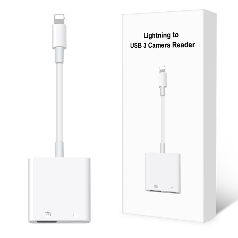 USB 3.0 to iPhone OTG Adapter Cable IOS16+ For All 8 pin iPad Air iPhone Camera gallery