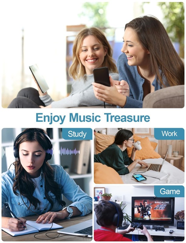 10 Pack USB C to 3.5mm Aux Cables 6.6FT - Right Angle, Hi-Fi Sound, Braided for gallery