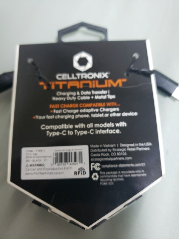 Celltronix Titanium 6' Tangle Free Heavy Duty USB-C Cable - New gallery