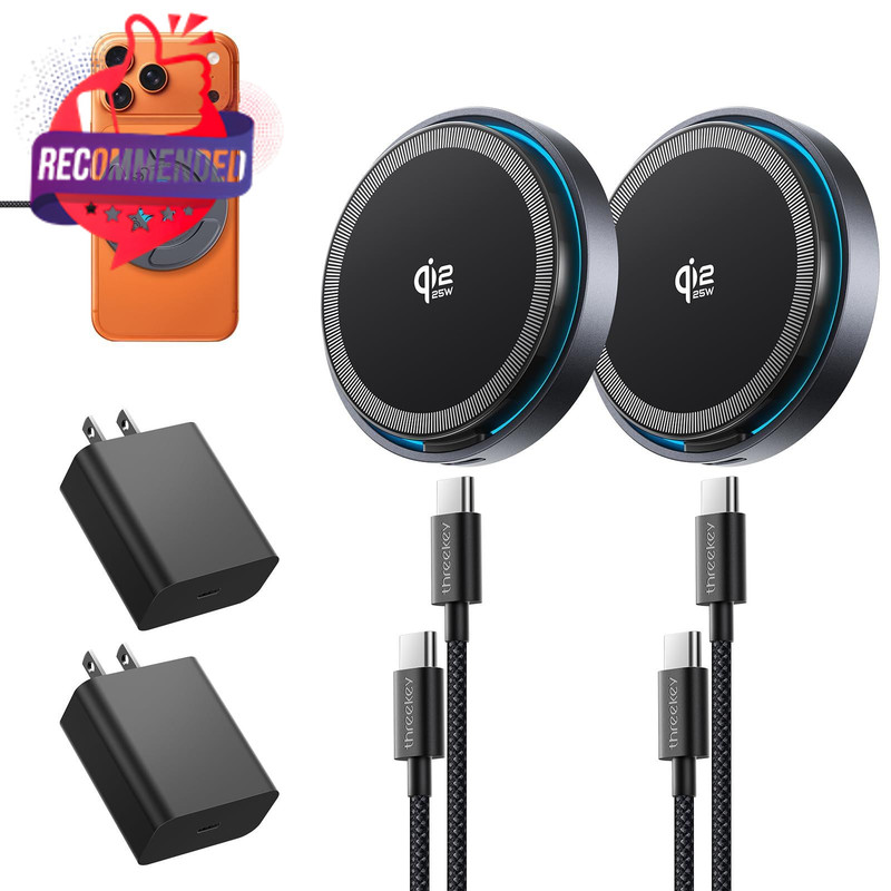 Qi2.2 25w Magnetic Wireless Charger: 2 Pack Fast Wireless Charging Pad For