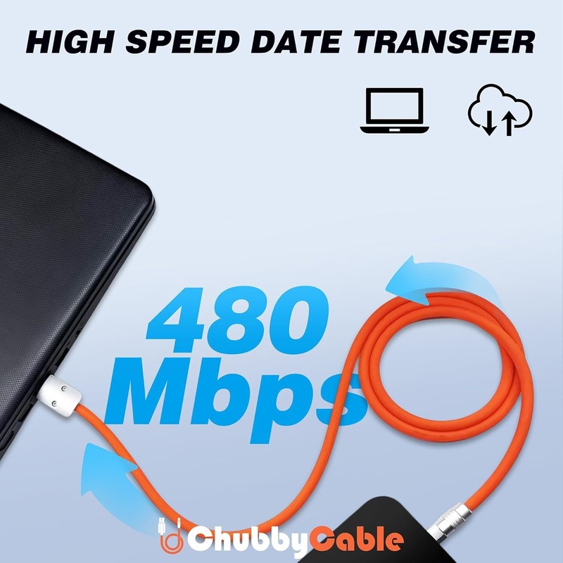 Extra Thick Type-C to C Charger Cable - 9.8FT Fast Charge & Data Transfer Green gallery
