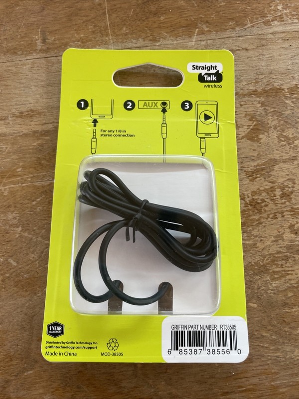 Brand NEW Straight Talk 6ft AUX Auxiliary Cable Phone to Car / Home Stereo OEM gallery