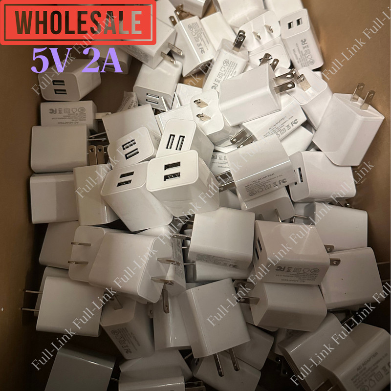 USB Double Wall Fast Charger Adapter Dual 5V2A For iPhone Samsung USB-A Plug Lot