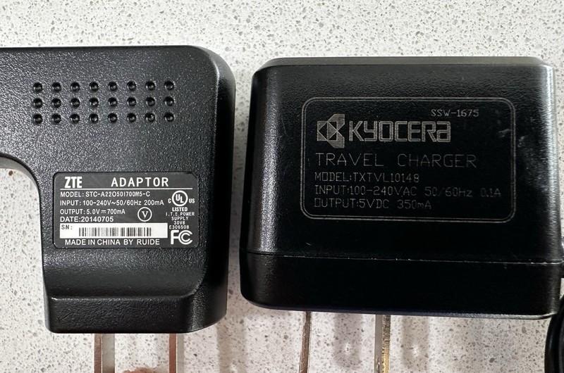 2 Micro USB Adapter-Chargers Input 100-240 Volts / Output 5 Volts .