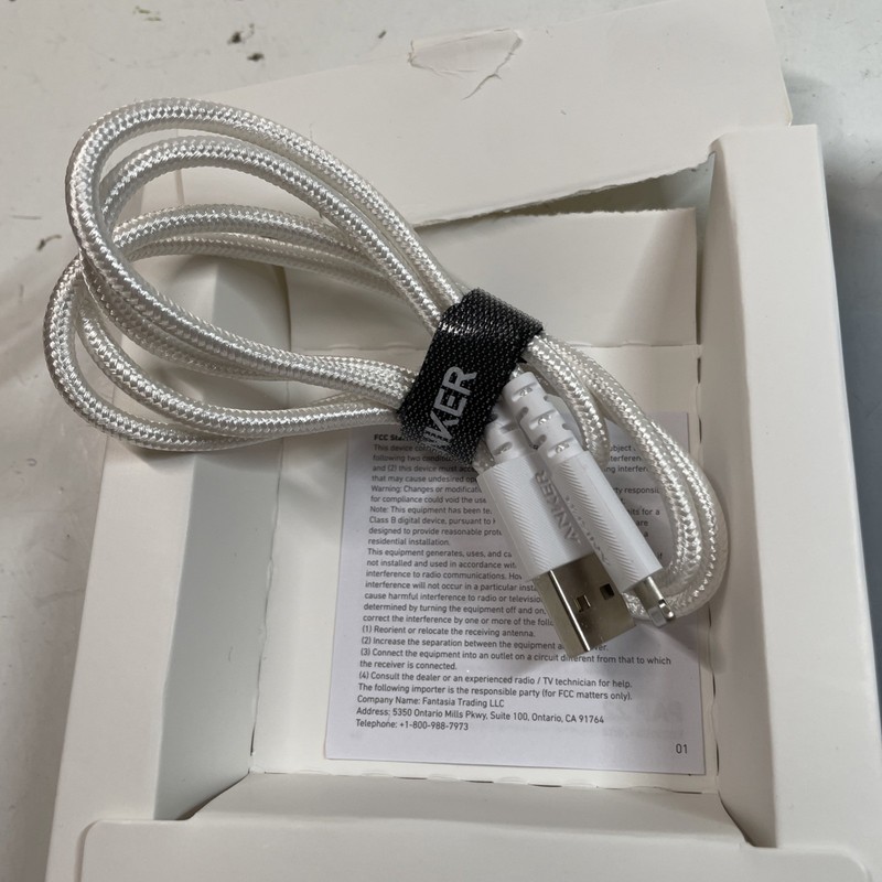 Z2O Anker Durable Braided Charging Cable - USB A 3ft - iPhone iPad iPod - White gallery
