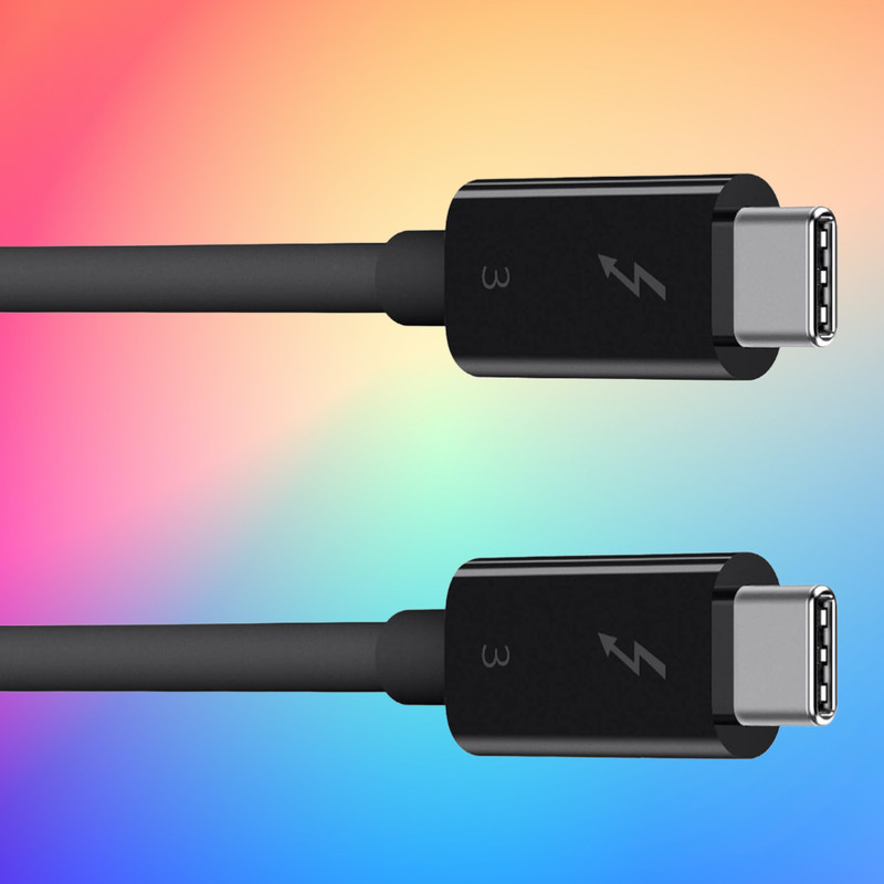 Thunderbolt 3 USB-C to USB-C Cable 1.6ft 100W Fast Charging Black gallery