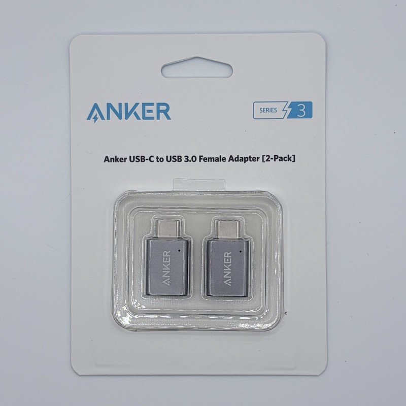 Anker USB-C to USB 3.0 Female Adapter Gray 2-Pack, Type Adapter, MPN B8731