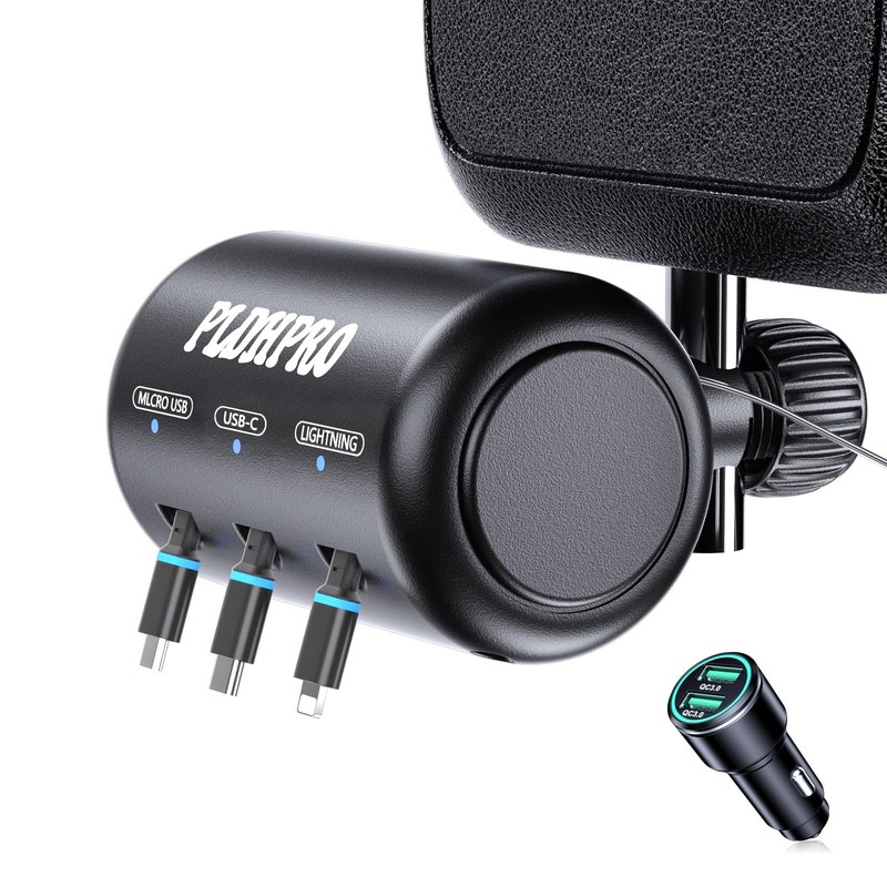 Uber for Car 3 in 1 Backseat Car Charging Station , with QC 3.0 Adapter 36W R…