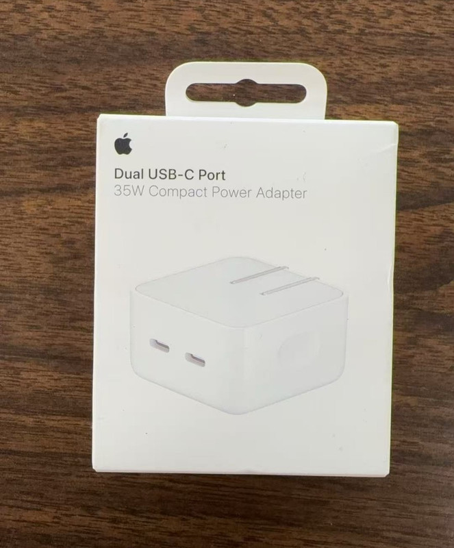 New Apple Dual USB-C Port 35W Compact Power Adapter Sealed Box
