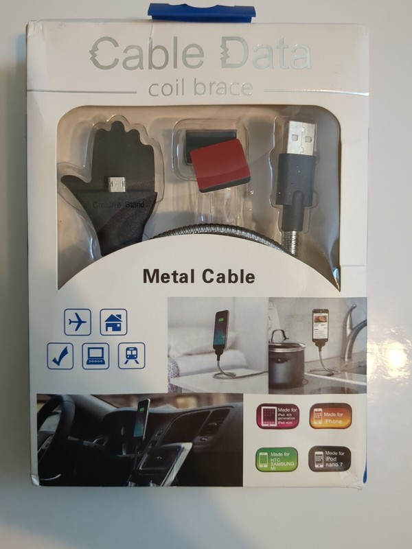 (Two Packs) Cable Data - Metal Cable Charger/Coil Brace - For Iphone and Android gallery