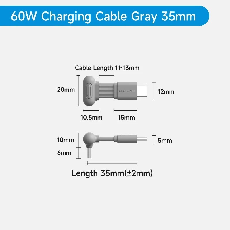 Hagibis USB C Right Angle Cable 60W PD Fast Charging for iPhone 17 16 15