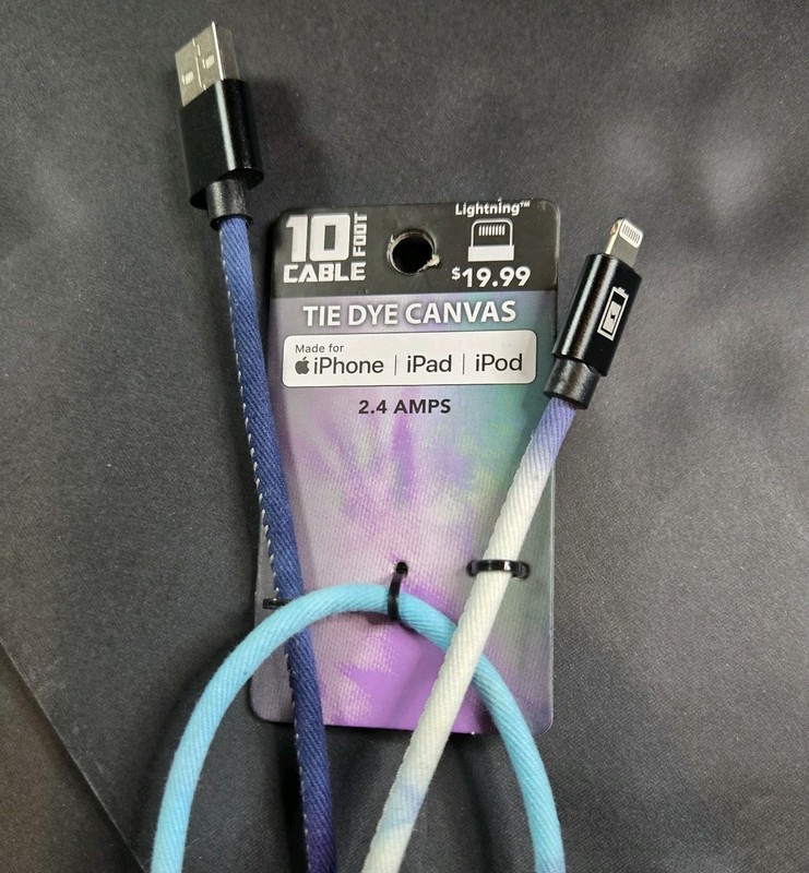 $19.99 Retail 10ft Rapid Charge Color Fade Charging Cable for iPhone/iPad /iPod