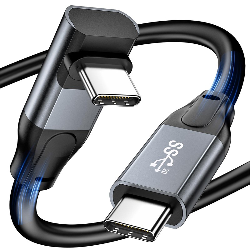 USB C Cable 90 Degree, 20Gbps Down Angle USB C 3.2 Gen2x2 Data Transfer Cable...