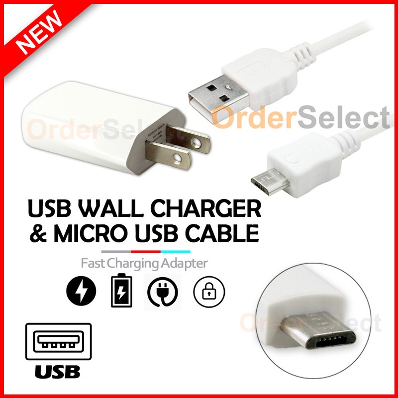 Wall Charger+USB Micro Cable for Android Phone LG Aristo 5 / Fortune 3 /K31/K8X