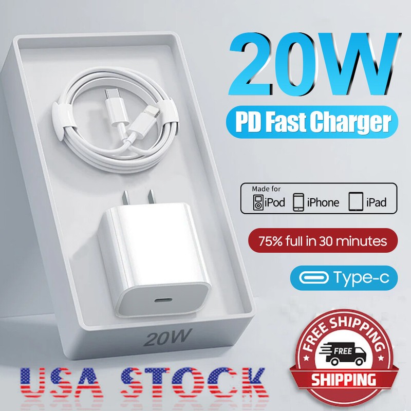 20W Super Fast Charger & Cable Type C For iPhone 14 13 12 11Pro Max Xs XR NB gallery