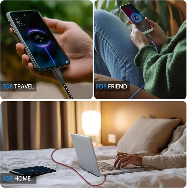 Colorful 6FT Braided Micro USB Charging Cables - Quick Charge, Durable Design gallery