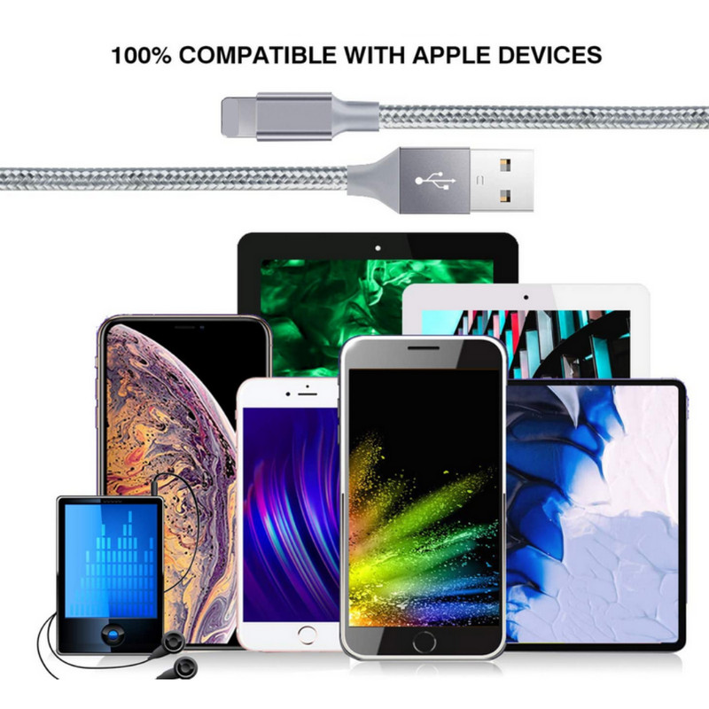 3/6x 6/10Ft Fast USB Charger Cable For iPhone 14 13 11 XR 8 7 6 5s Charging Cord gallery