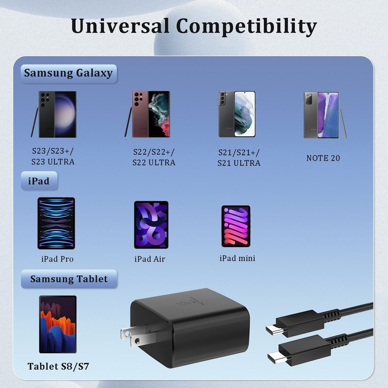 45W USB-C Charger & 6FT Cable for Samsung Galaxy S22 S23/S21/S20/Note 20 Ultra gallery