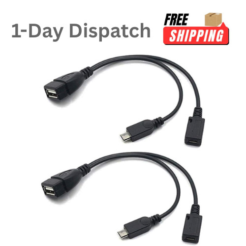 AuviPal 2-Pack USB OTG Cable + Power for Fire Stick PS Classic