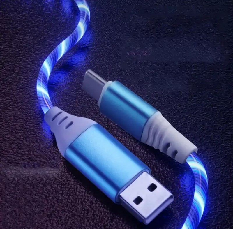 USB C to A Light Up Charger Cable Data (works on iPhone 15 and many more devices