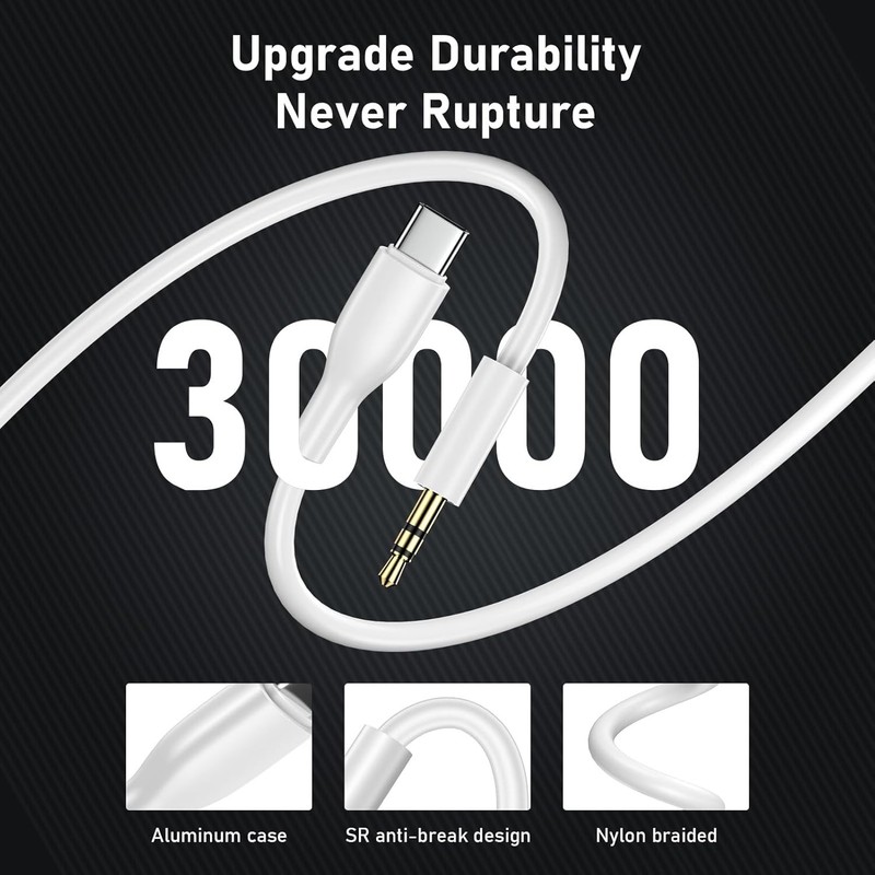 TypeC to Aux Cable USB Type-C Male To 3.5mm Cord Car AUX Music Audio Adapter Lot gallery