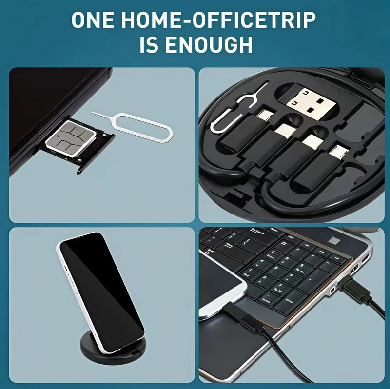 4-Port USB C Cable Kit Multi Adapter Converter Box Charging Data Transfer Case gallery